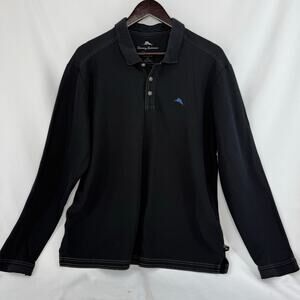 Tommy Bahama Black Long Sleeve Polo L